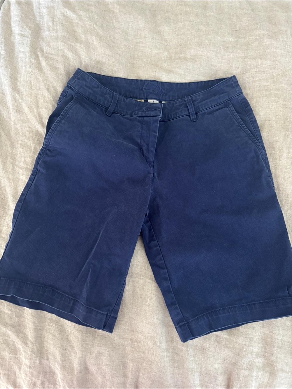 Tommy Bahama Navy Cotton Blend Bermuda Shorts